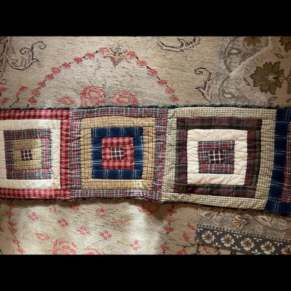Handcrafted Patchwork Table Runner - Rustic Plaid Design - Picture 4 of 7